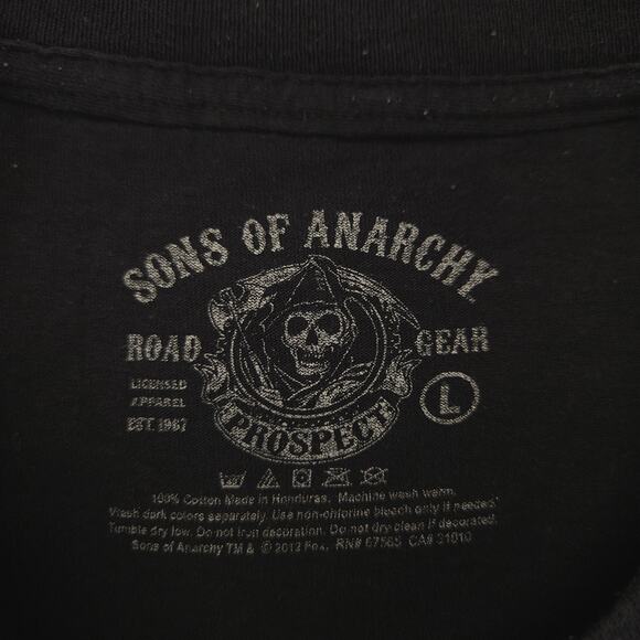 Sons of Anarchy Crew Neck Short Sleeve Graphic Shirt Mens Size L Black - Picture 3 of 9